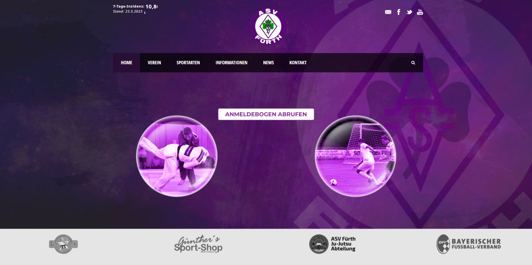 Homepage of the amateur sports club ASV Fürth e.V.